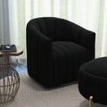 SEYNAR Modern Velvet Tufted Swivel Club Chair and Ottoman Set