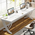 78.74 - Inch Extra Long Double Computer Desk with Stylish Metal Legs for Home Office