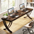 78.74 - Inch Extra Long Double Computer Desk with Stylish Metal Legs for Home Office