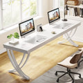 78.74 - Inch Extra Long Double Computer Desk with Stylish Metal Legs for Home Office
