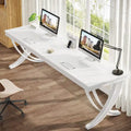 78.74 - Inch Extra Long Double Computer Desk with Stylish Metal Legs for Home Office