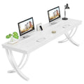 78.74 - Inch Extra Long Double Computer Desk with Stylish Metal Legs for Home Office