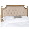 SAFAVIEH Desiderata Rustic Wood Upholstered Headboard