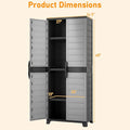 68" Lockable Plastic Storage Cabinet with 3 Adjustable Shelves, Vertical Shelving Unit Utility Garage Organizer for Basement, Laundry Room & Mudroom