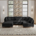 5-Piece Corduroy Modular Sectional Sofa with Ottoman