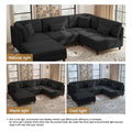 5-Piece Corduroy Modular Sectional Sofa with Ottoman