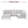 5-Piece Corduroy Modular Sectional Sofa with Ottoman