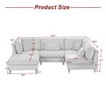 5-Piece Corduroy Modular Sectional Sofa with Ottoman