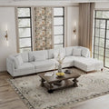 5-Piece Corduroy Modular Sectional Sofa with Ottoman