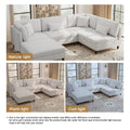 5-Piece Corduroy Modular Sectional Sofa with Ottoman