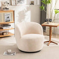 Modern Swivel Barrel Chair with 360 - Degree Rotation - Single Fabric Accent Chair