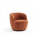 Modern Swivel Barrel Chair with 360 - Degree Rotation - Single Fabric Accent Chair