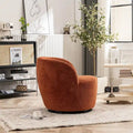 Modern Swivel Barrel Chair with 360 - Degree Rotation - Single Fabric Accent Chair