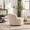 Modern Swivel Barrel Chair with 360 - Degree Rotation - Single Fabric Accent Chair