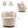 Modern Swivel Barrel Chair with 360 - Degree Rotation - Single Fabric Accent Chair
