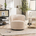 Modern Swivel Barrel Chair with 360 - Degree Rotation - Single Fabric Accent Chair