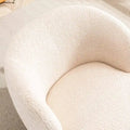 Modern Swivel Barrel Chair with 360 - Degree Rotation - Single Fabric Accent Chair