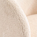 Modern Swivel Barrel Chair with 360 - Degree Rotation - Single Fabric Accent Chair
