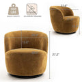 Modern Swivel Barrel Chair with 360 - Degree Rotation - Single Fabric Accent Chair