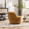 Modern Swivel Barrel Chair with 360 - Degree Rotation - Single Fabric Accent Chair
