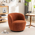 Modern Swivel Barrel Chair with 360 - Degree Rotation - Single Fabric Accent Chair