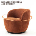Modern Swivel Barrel Chair with 360 - Degree Rotation - Single Fabric Accent Chair