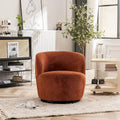 Modern Swivel Barrel Chair with 360 - Degree Rotation - Single Fabric Accent Chair