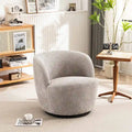 Modern Swivel Barrel Chair with 360 - Degree Rotation - Single Fabric Accent Chair