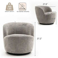 Modern Swivel Barrel Chair with 360 - Degree Rotation - Single Fabric Accent Chair