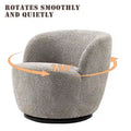 Modern Swivel Barrel Chair with 360 - Degree Rotation - Single Fabric Accent Chair