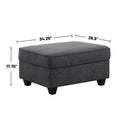 Stone Gray 7-Piece L - Shaped Sectional Sofa Set with Ottoman