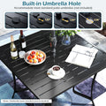 Tangkula 36” Square Patio Dining Table for 4 with Umbrella Hole