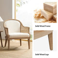 Danilo Solid Wood Armchair with Rattan Design and Sturdy Legs by HULALA HOME