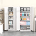 SOLAURA 71" Metal Garage Storage Cabinet with Locking Doors and Adjustable Shelves for Home, Office(Black)