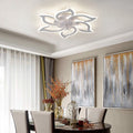 Garwarm Dimmable Ceiling Fan with Light and Remote Control, 27" Small Flush Mounted Ceiling Fan