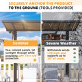 AECOJOY 10' x 10' Outdoor Gazebo Pergola Carport for Patio, Freestanding Lean to Hard Top Pergolas and Gazebos Clearance with Roof