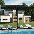 AECOJOY 15x9ft Double-Sided Patio Umbrella, Black