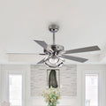 Parrot Uncle 52 - Inch Contemporary Chrome Ceiling Fan with Integrated LED Lights and Remote Control