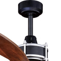 Vaxcel Curtiss Satin Brass Mid - Century Modern MCM Wood Propeller Ceiling Fan with LED Light Kit and Remote