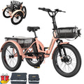 ABORON 3.0 Fat Tire Electric Trike for Senior Foldable E - Bike, 500W Motorized Tricycle Adult 20" Folding 3 Wheel Electric Commute Bike Trike W/48V