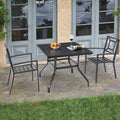 AECOJOY Metal Dining Chairs, Outdoor Patio Dining Chairs with Armrest