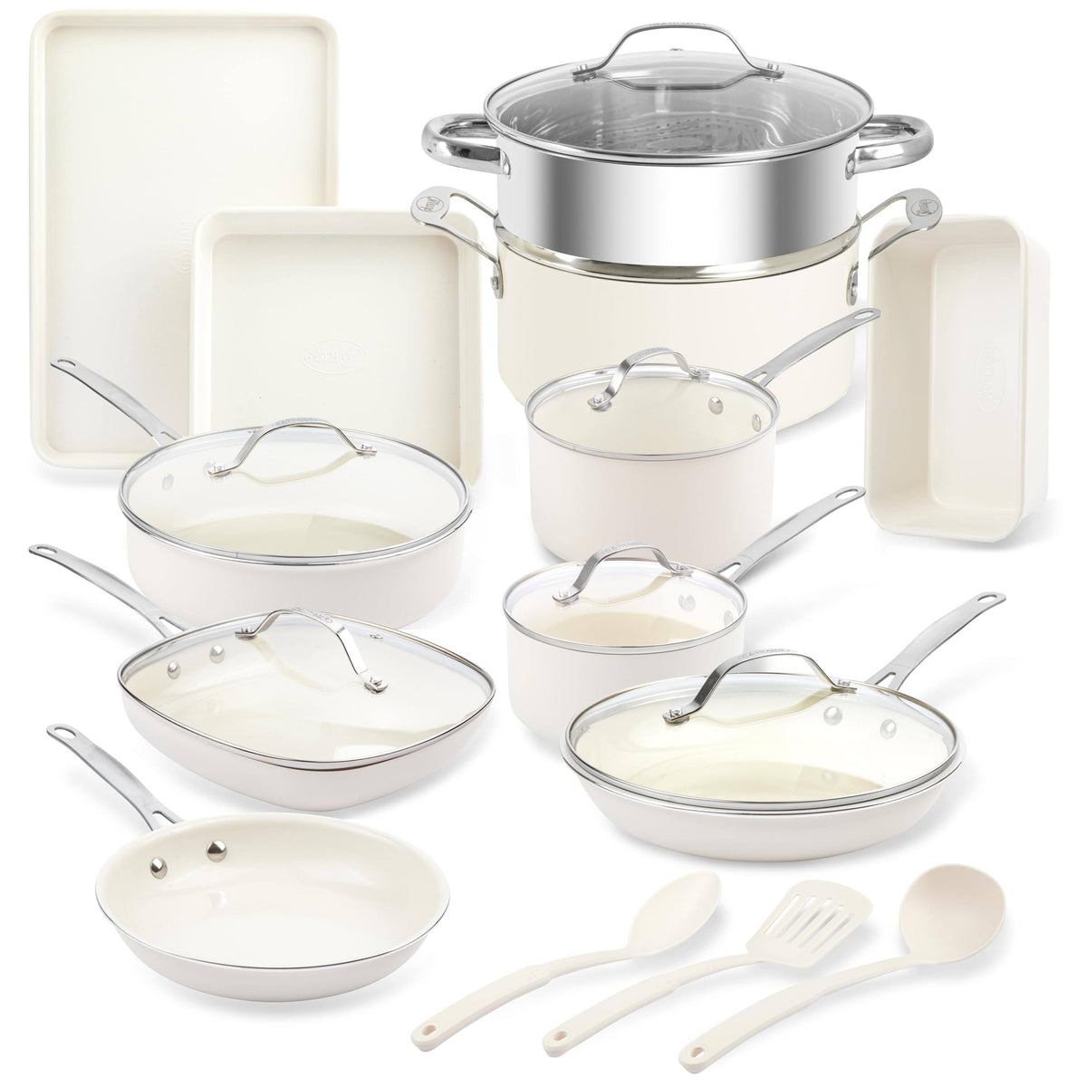 Gotham Steel Naturals 20 PC Express Cookware and Bakeware Set with Utensils 2486
