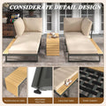 AECOJOY 4 Piece Metal Patio Furniture Set with Waterproof Cover, Convertible Outdoor Daybed with Coffee Table