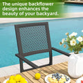 AECOJOY Outdoor Patio Dining Chairs with Armrest, Stackable Arm Chairs