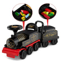 6V 2 - Seater Ride On Train with Detachable Carriage, Under - Seat Storage, Whistle & Flashing LED Lights, Trackless Electric Ride On Toy for Kids