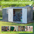 AECOJOY 12x8 Ft Outdoor Storage Shed, XL Heavy-Duty Steel Building with Window