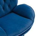 Velvet Swivel Accent Chair with Ottoman, Modern Chaise Lounge Chair with Metal Frame and Footstool, Comfy Armchair Reading Chair