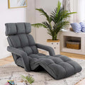 6 - Position Adjustable Floor Sofa Bed, Folding Lazy Sofa Chaise Lounger Recliner with Armrests & Footrests for Living Room, Bedroom & Gaming