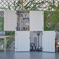 AECOJOY 61.6 Cu.ft Outdoor Resin Storage Shed with Easy Lift Hinges, Weatherproof Tall Unit with 4 Doors