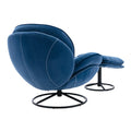 Velvet Swivel Accent Chair with Ottoman, Modern Chaise Lounge Chair with Metal Frame and Footstool, Comfy Armchair Reading Chair